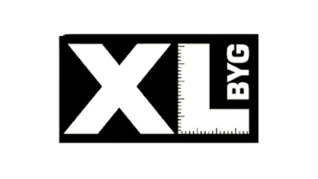 L.B Total Entreprise logo med X-L-BG tekst og målebånd design.